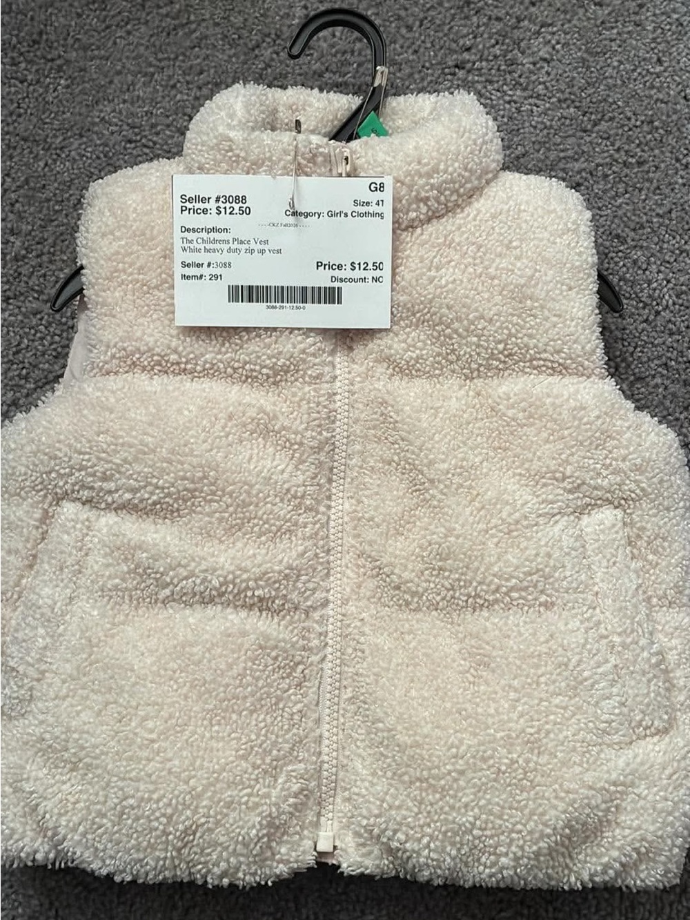 The Children's Place Cream Sherpa Zip Vest